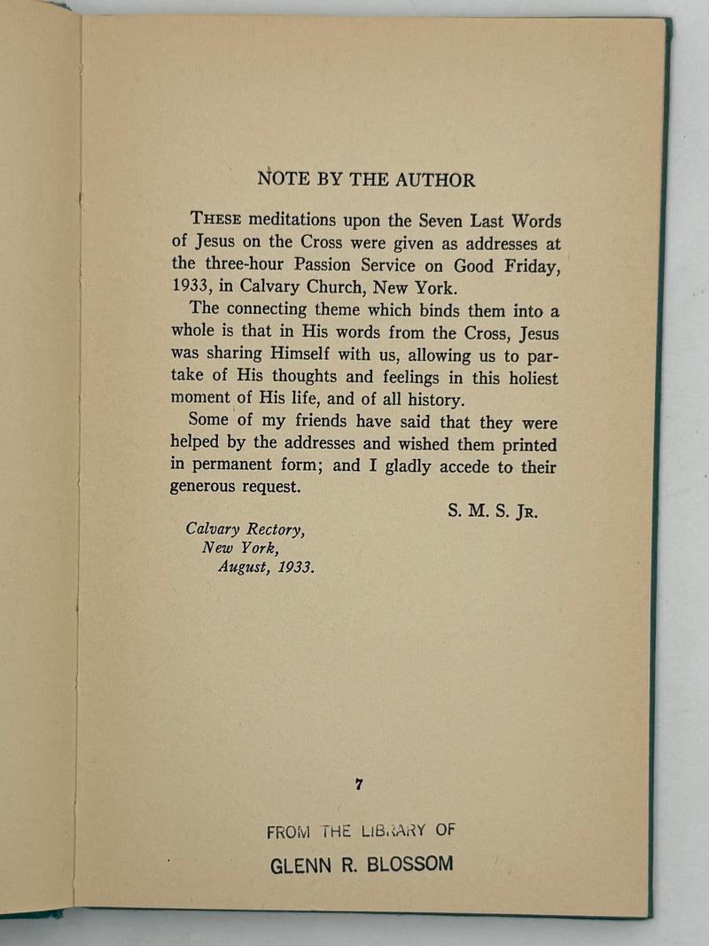 Christ’s Words From The Cross by Samuel M. Shoemaker
