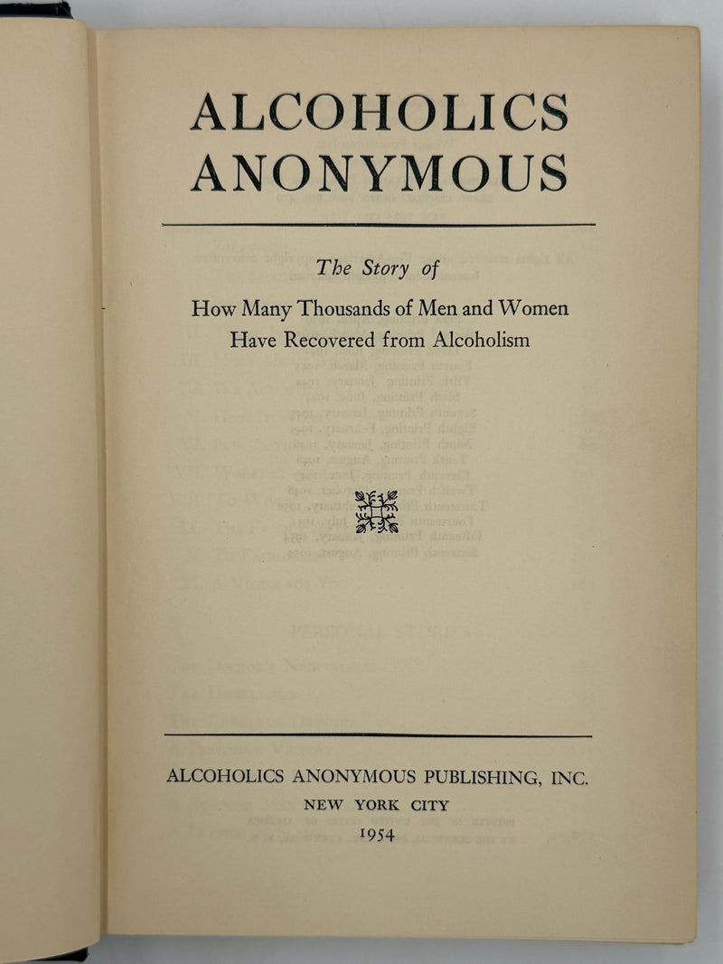 Alcoholics Anonymous First Edition 16th Printing from 1954 with ODJ