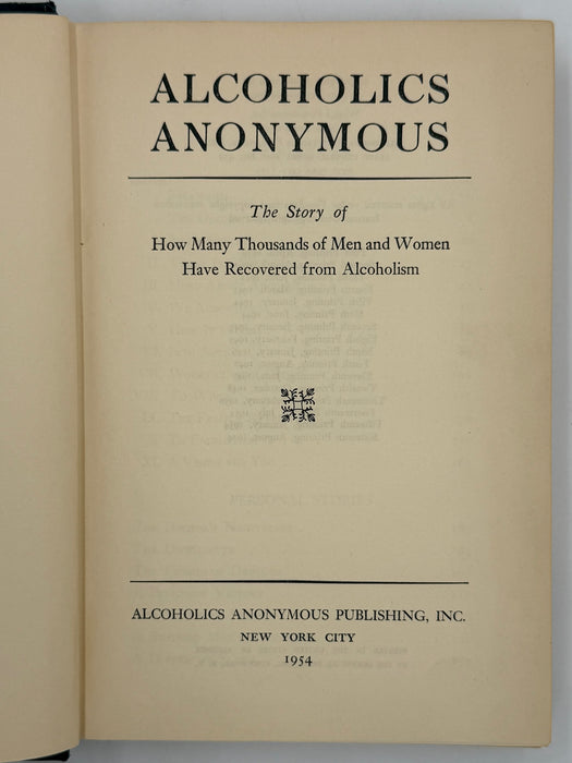 Alcoholics Anonymous First Edition 16th Printing from 1954 with ODJ