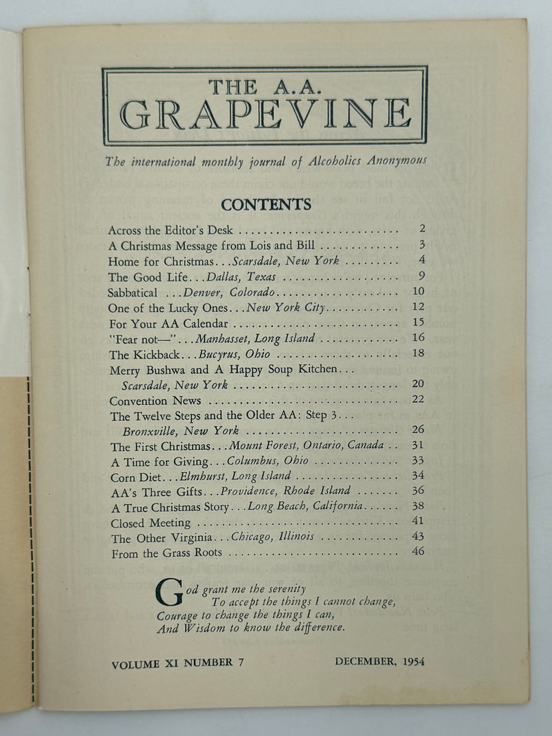AA Grapevine from December 1954