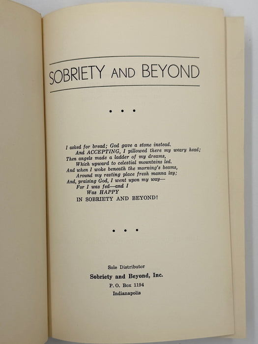 Sobriety and Beyond by Father John Doe - Ralph Pfau - 2nd Printing from 1956 - ODJ
