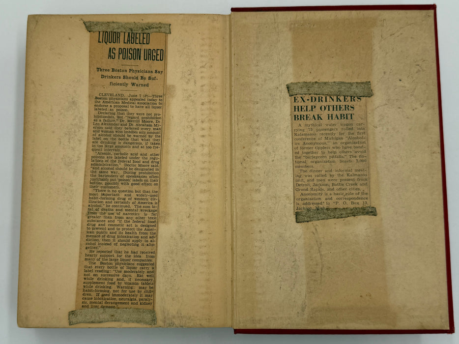 Alcoholics Anonymous — First Edition, First Printing (1939) | Reproduction Dust Jacket