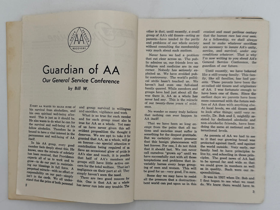 AA Grapevine from April 1958 - Guardian of AA by Bill