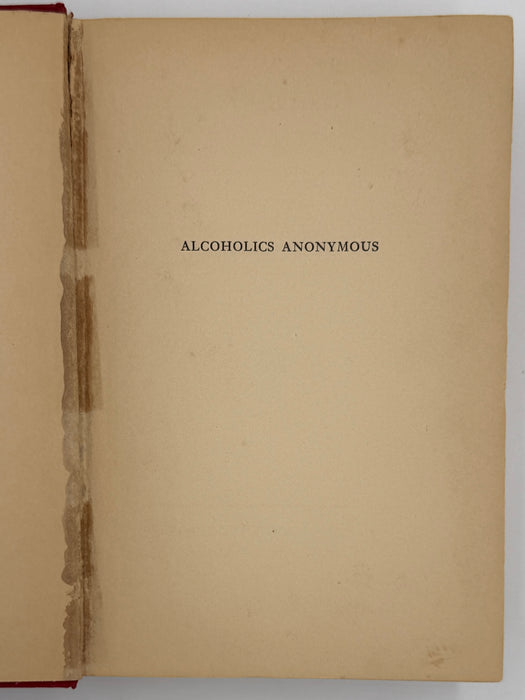 Alcoholics Anonymous — First Edition, First Printing (1939) | Reproduction Dust Jacket