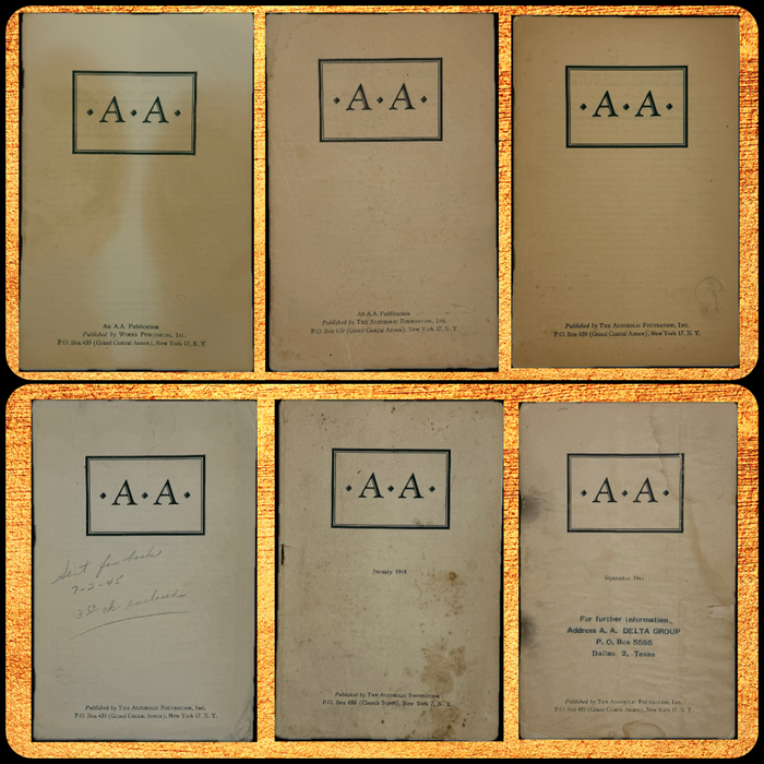 Alcoholics Anonymous 1943–1944 Early Pamphlet — Complete Set of Six Variants