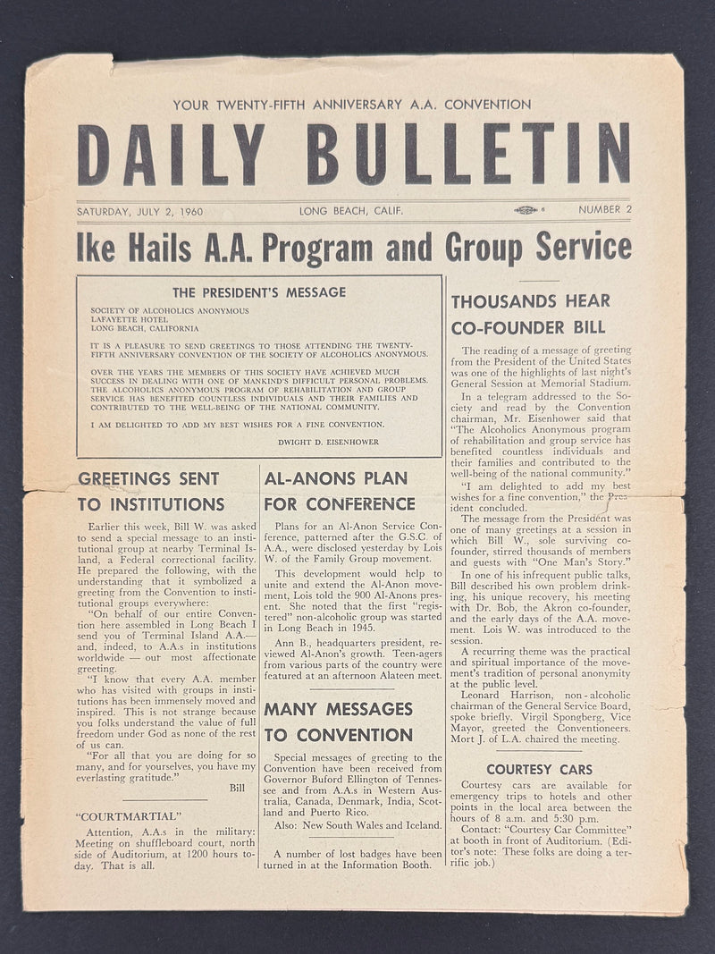 1960 Alcoholics Anonymous 25th Anniversary International Convention Collection — Long Beach, California