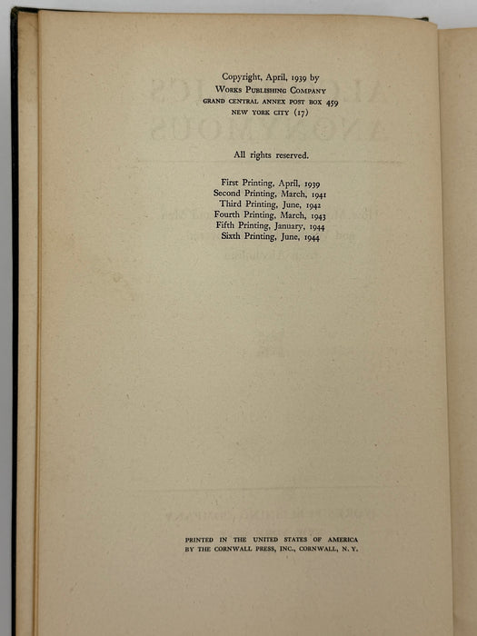 Alcoholics Anonymous First Edition 6th Printing from 1944 with ODJ