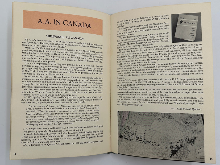 Anniversary Book - A.A. 30 - Toronto, Ontario, Canada - 1965 International Convention