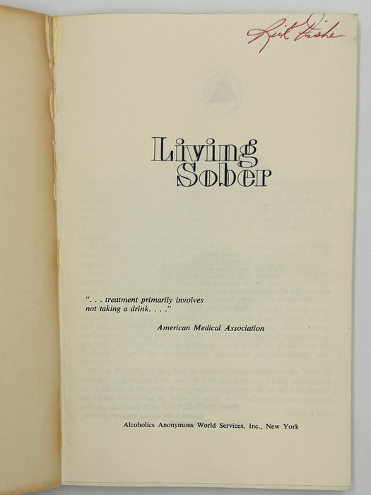 Living Sober - Sixth Printing from 1981