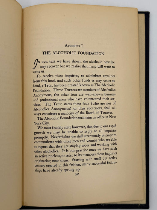 Alcoholics Anonymous Big Book First Edition 2nd Printing from 1941