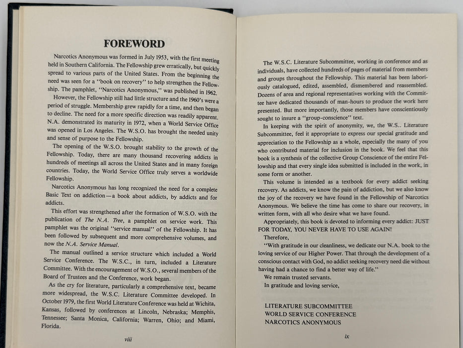 Narcotics Anonymous Second Edition from 1982