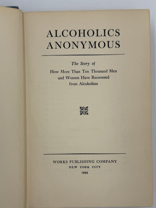 Alcoholics Anonymous First Edition 5th Printing from 1944 - RDJ