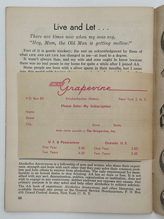 AA Grapevine from February 1957