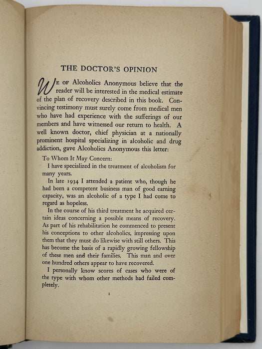 Alcoholics Anonymous Extremely RARE First Edition 7th Printing Big Book from 1945 - RDJ