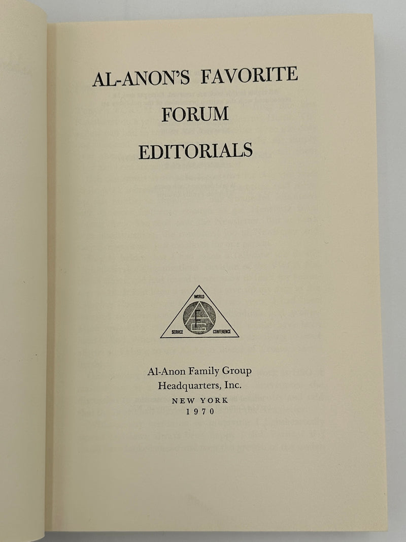SIGNED - Al-Anon’s Favorite Forum Editorials - First Edition from 1970 - ODJ Recovery Collectibles