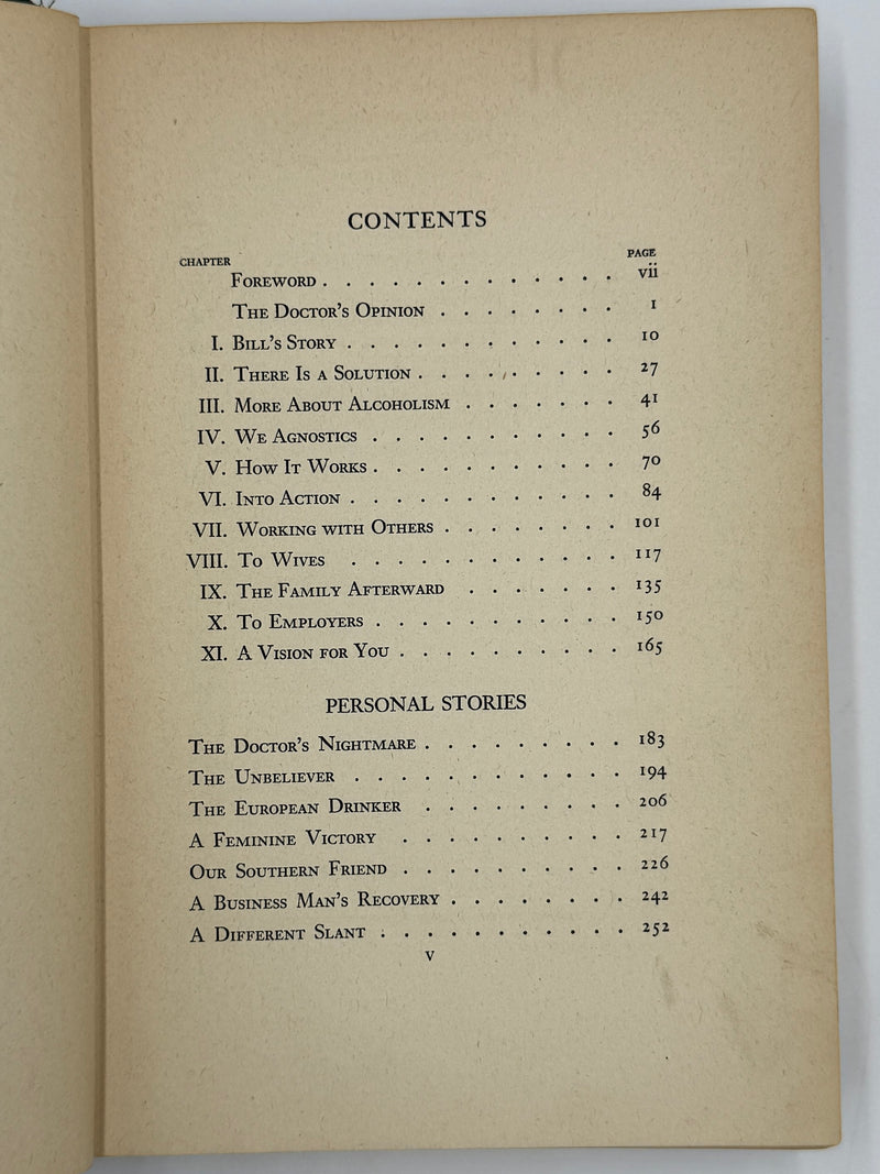 Alcoholics Anonymous First Edition — 7th Printing, January 1945 | Exceptionally Rare Wartime Big Book