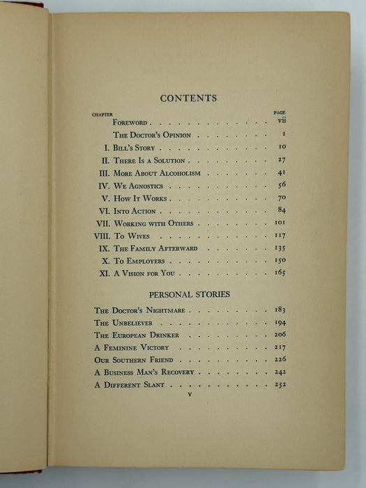 Alcoholics Anonymous First Edition First Printing from 1939