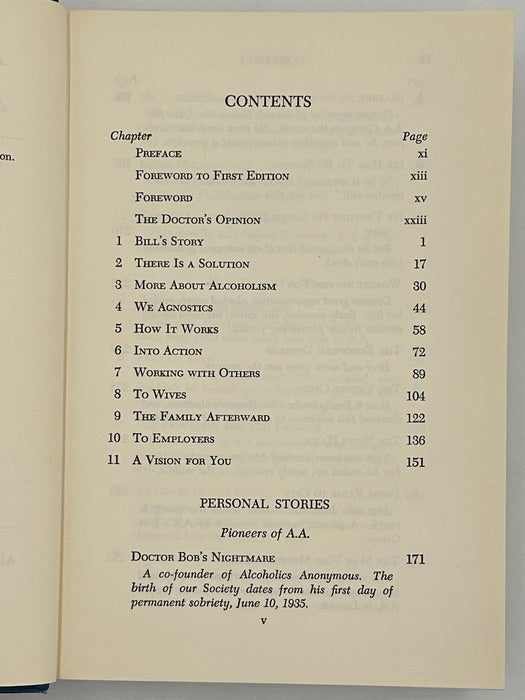 Alcoholics Anonymous Second Edition 3rd Printing from 1959 with ODJ