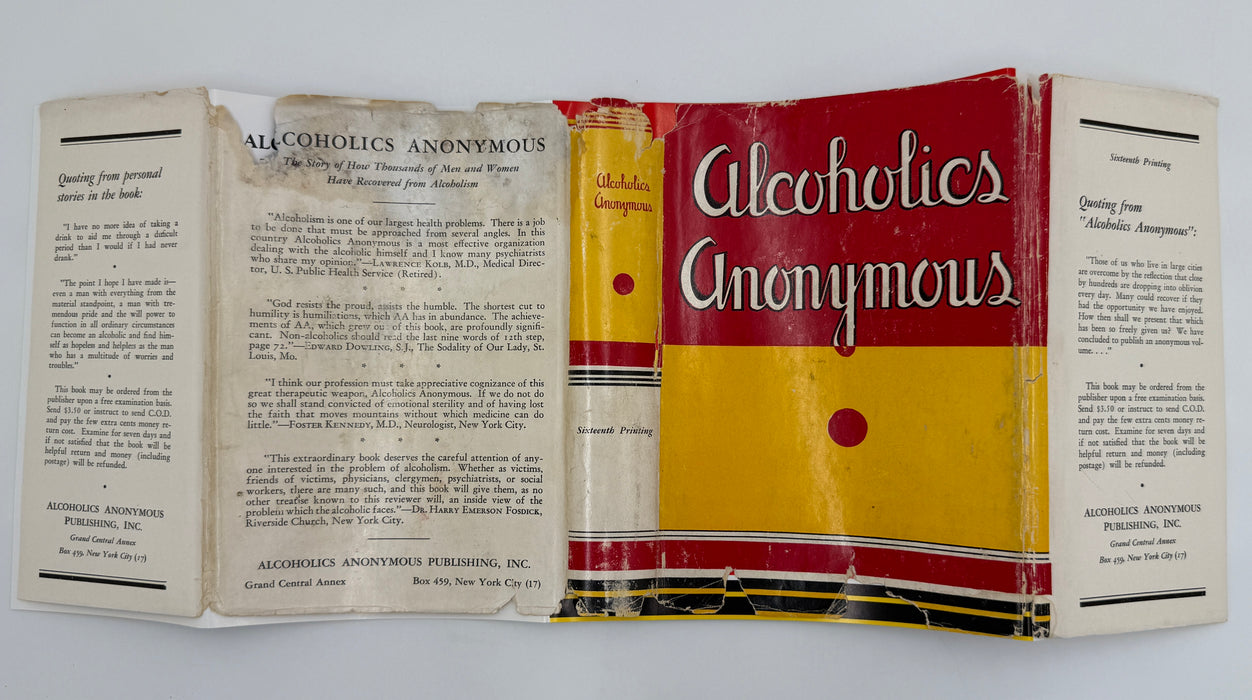 Alcoholics Anonymous — First Edition, Sixteenth Printing (August 1954) With Original Dust Jacket