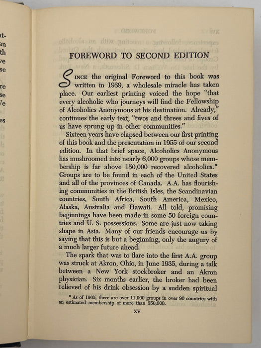 Alcoholics Anonymous Second Edition 7th Printing from 1965 - ODJ
