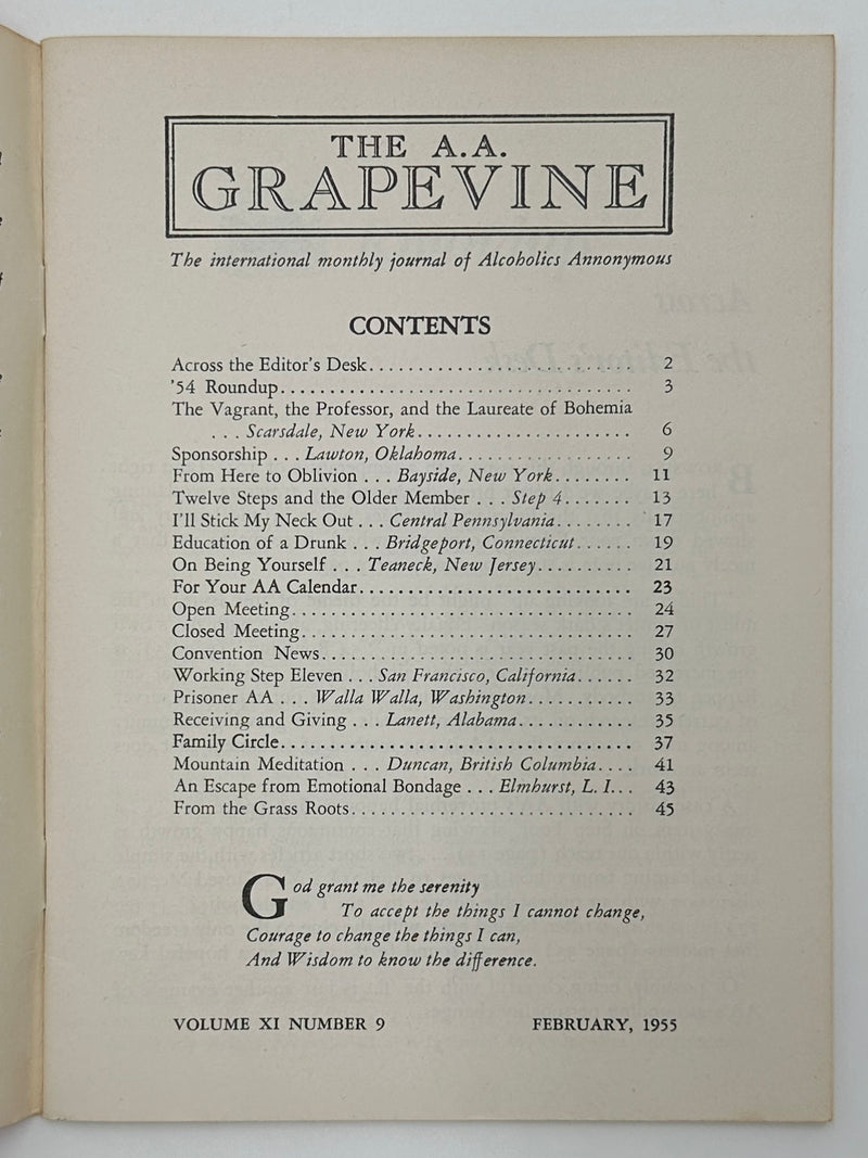 AA Grapevine from February 1955