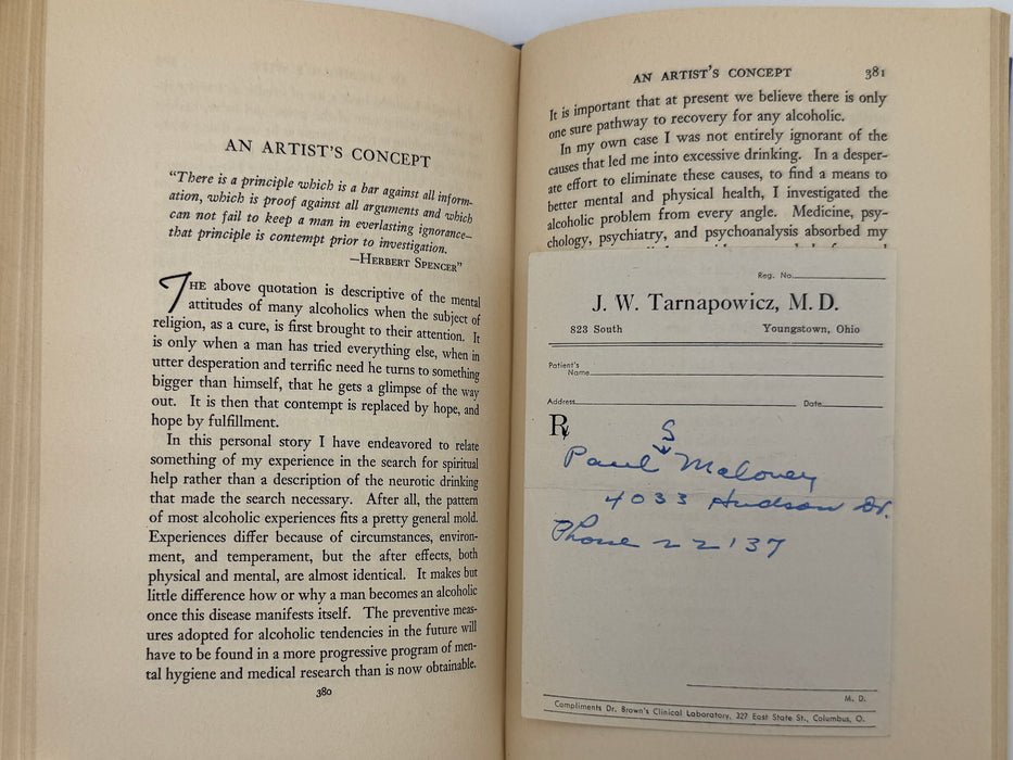 Alcoholics Anonymous — First Edition, Third Printing (June 1942) - Light Blue Cloth Variant With Original Dust Jacket