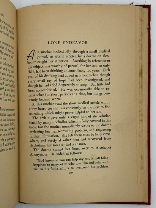 Alcoholics Anonymous — First Edition, First Printing (1939) | Reproduction Dust Jacket