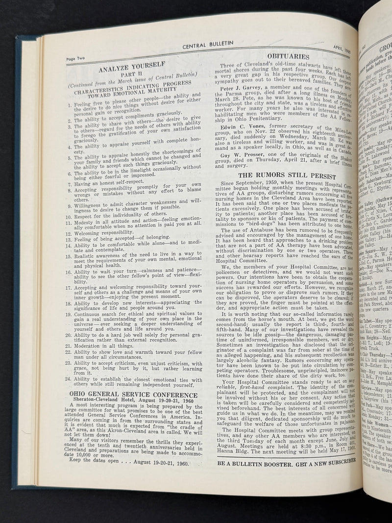 The Cleveland Central Bulletin Collection — Original Bound Volumes, 1942–1962