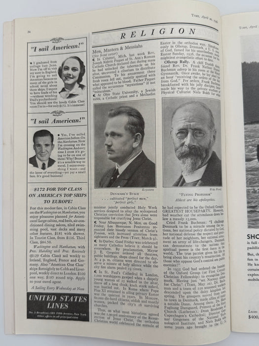 Time Magazine from April 1936 - Cultist Buchman