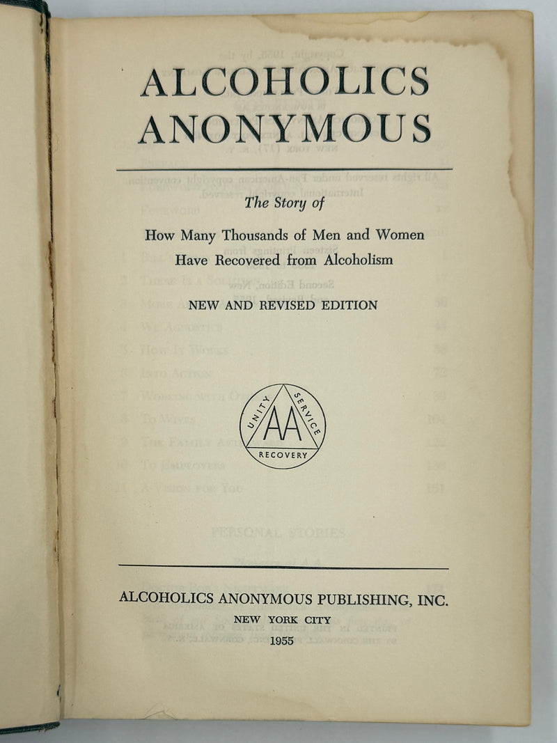 Alcoholics Anonymous Second Edition First Printing from 1955 - RDJ