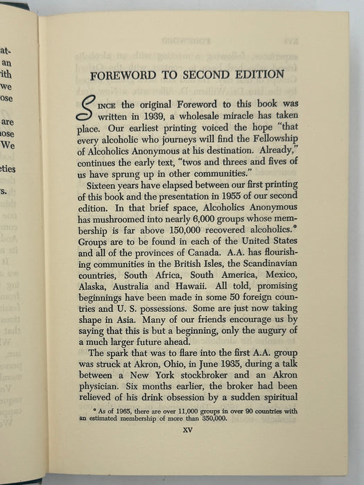 Alcoholics Anonymous Second Edition 7th Printing from 1965 - ODJ