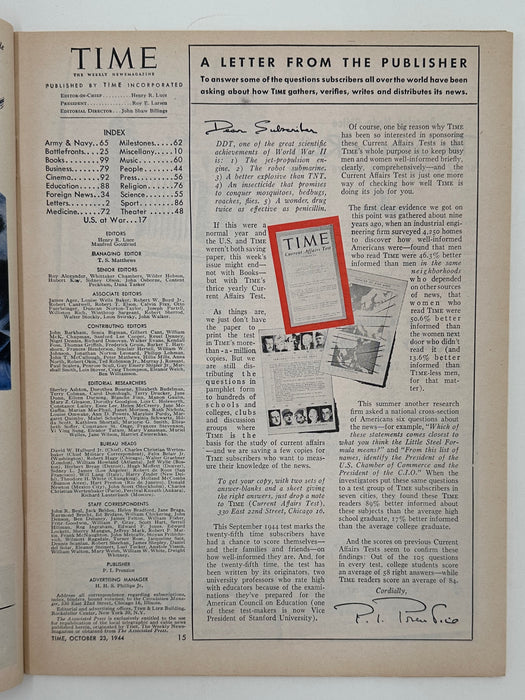 Time Magazine from October 1944 - Help for Drunkards