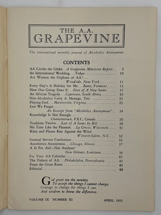 AA Grapevine from April 1953 Recovery Collectibles
