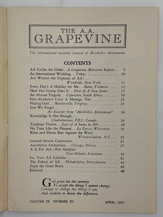 AA Grapevine from April 1953 Recovery Collectibles