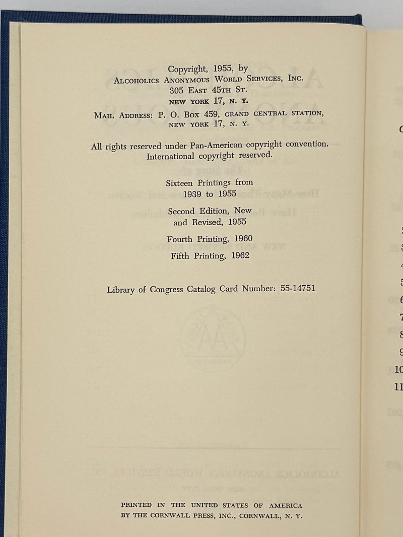 Alcoholics Anonymous Second Edition 5th Printing with ODJ