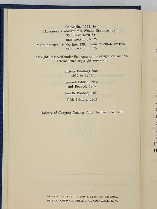 Alcoholics Anonymous Second Edition 5th Printing with ODJ