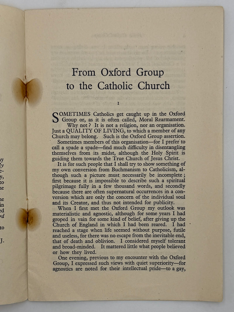 From Oxford Group to the Catholic Church by Doris Burton - 1948