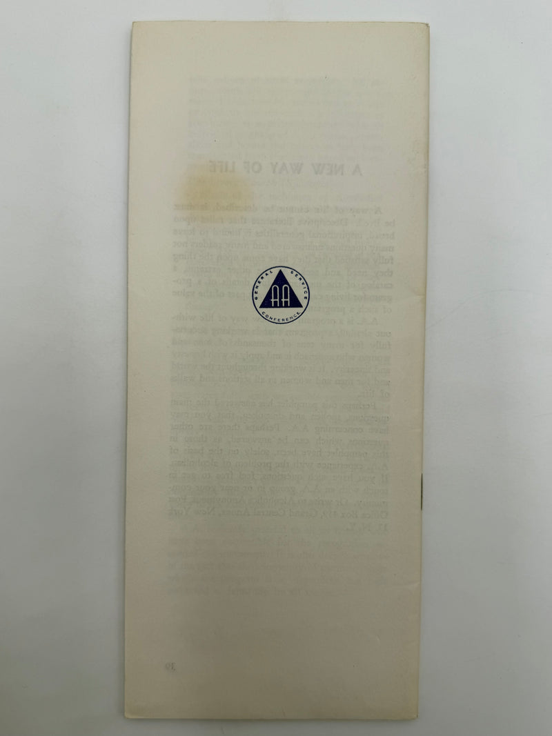 A.A. 44 Questions and Answers - Pamphlet - Sixth Printing from 1956