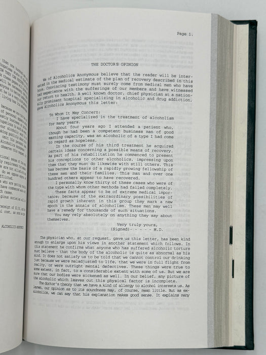 The IWS Study Edition Alcoholics Anonymous Big Book - San Diego - 1995