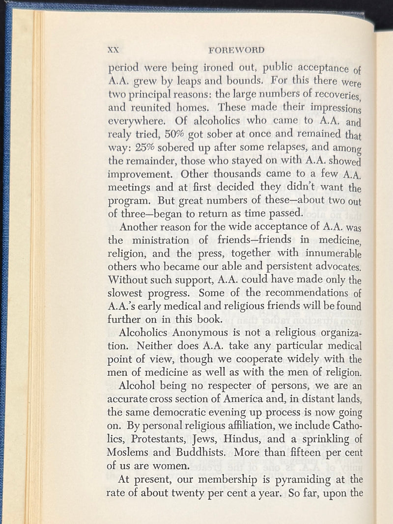 Alcoholics Anonymous Big Book — Second Edition, First Printing, First Issue — 1955