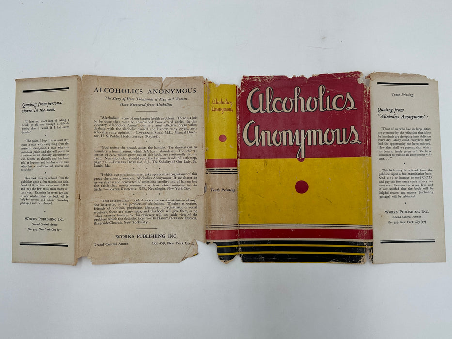 Alcoholics Anonymous First Edition 10th Printing from 1946 with ODJ