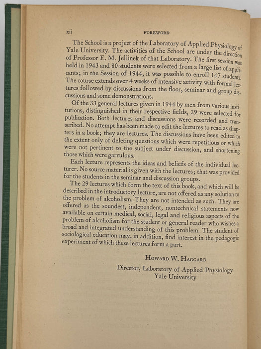 Alcohol, Science and Society - First Printing 1945 - RDJ