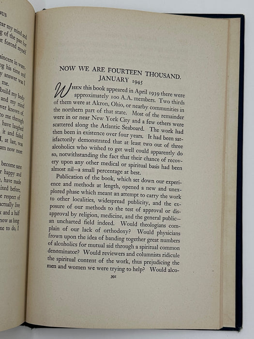 Alcoholics Anonymous Extremely RARE First Edition 7th Printing Big Book from 1945