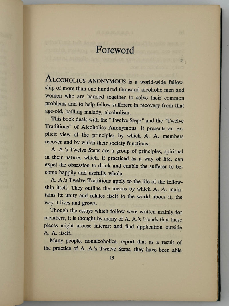 Twelve Steps and Twelve Traditions — First Edition, Second Printing (1960) Harper & Brothers Issue — Original Dust Jacket