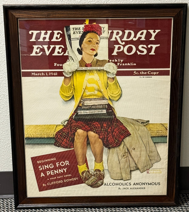 Advertisement Poster of the Cover of the Saturday Evening Post from March 1, 1941