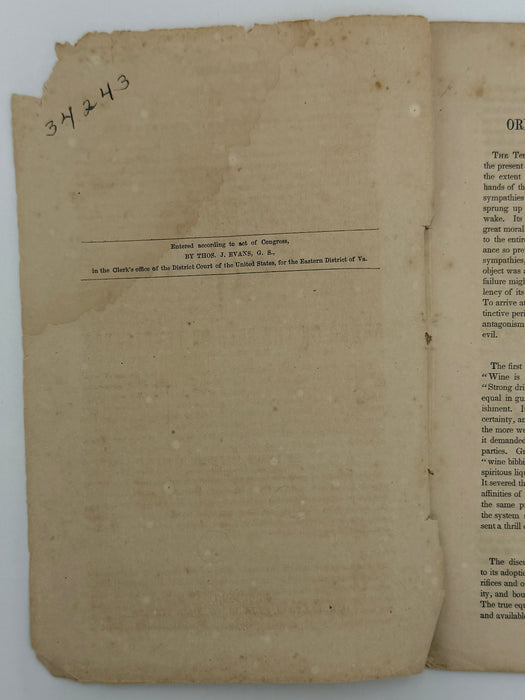 Set of Three Early Sons of Temperance Publications (ca. 1850–1855)