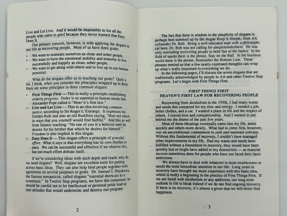 The Slogans: Basic Tools for Successful Recovery by Mel B. - 2nd Printing from 1994