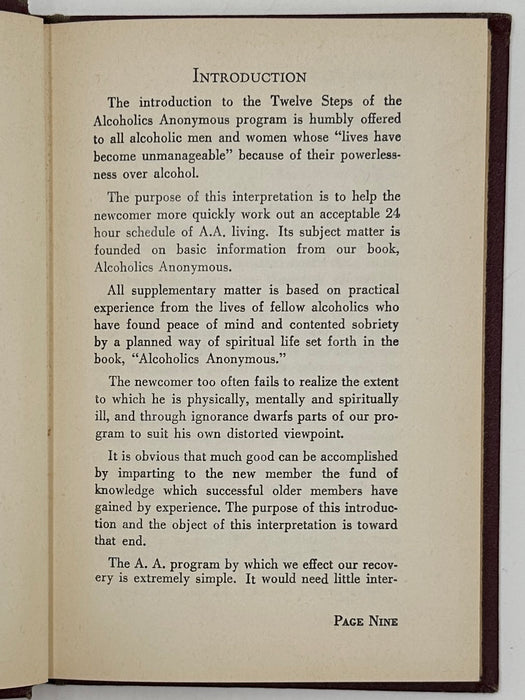 An Interpretation Of The Twelve Steps of the Alcoholics Anonymous Program - 1948 Printing