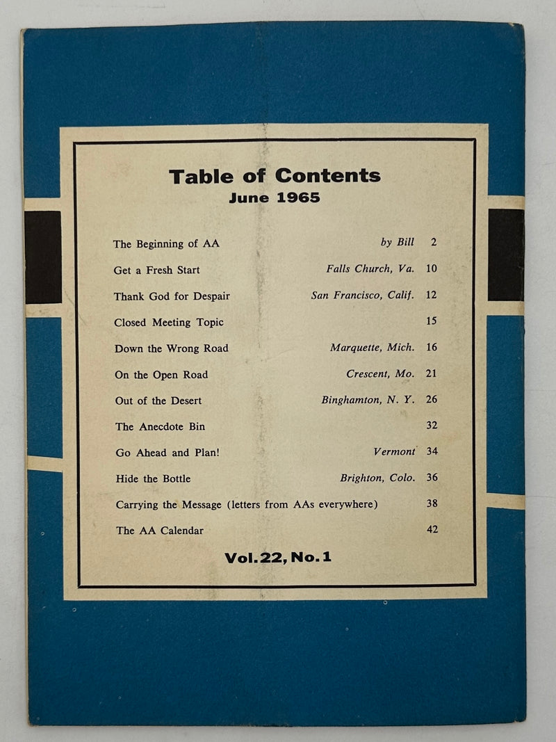 AA Grapevine from June 1965 - Bill Tells How AA Began