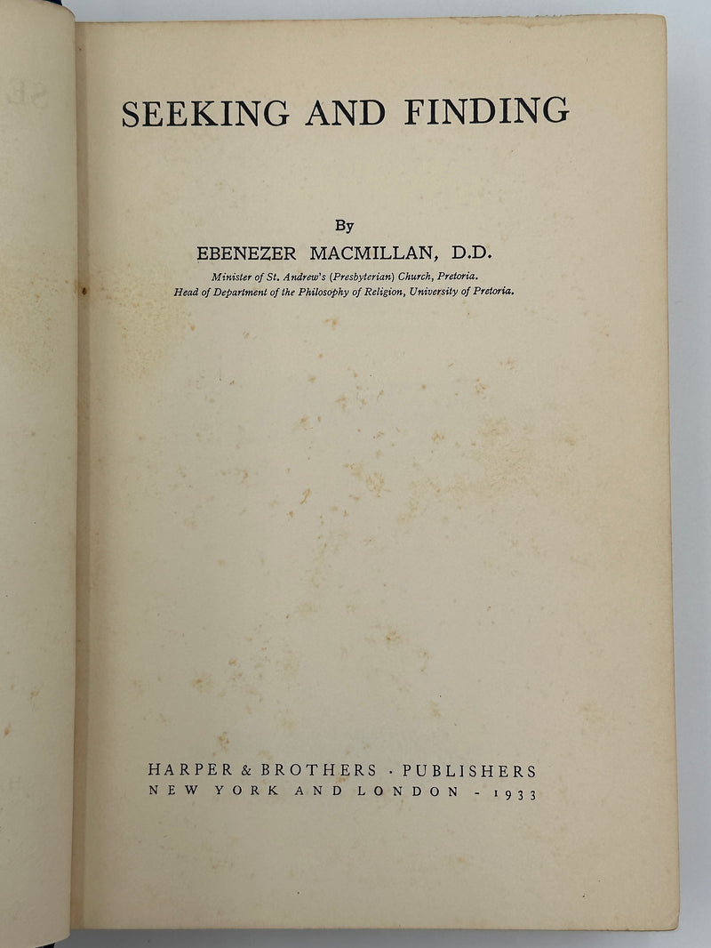 Seeking and Finding by Ebenezer Macmillan from 1933 Recovery Collectibles